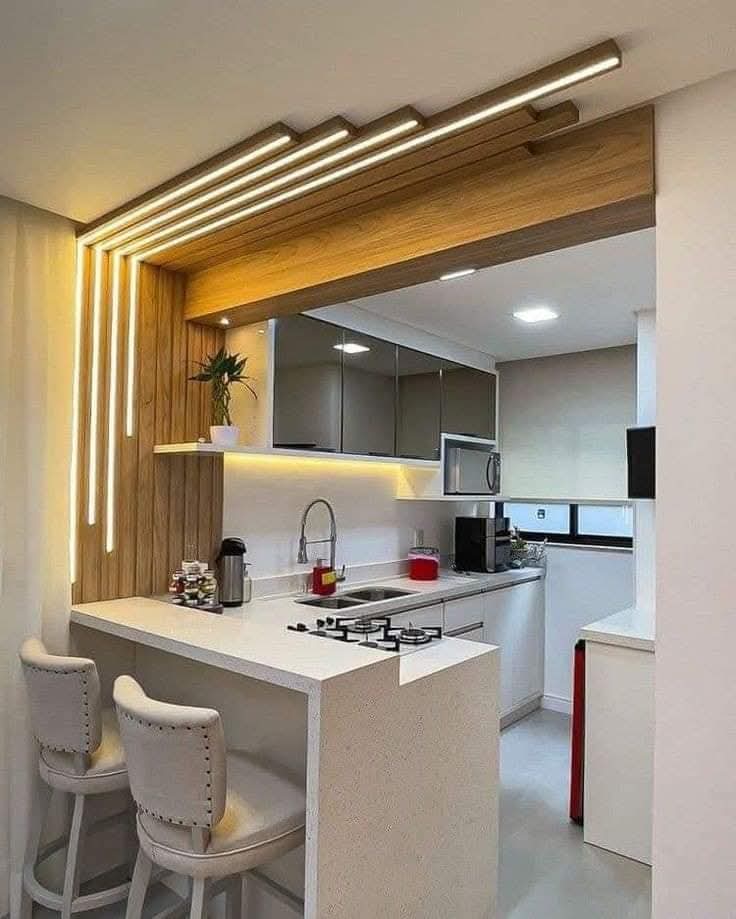 L-shaped modular kitchen