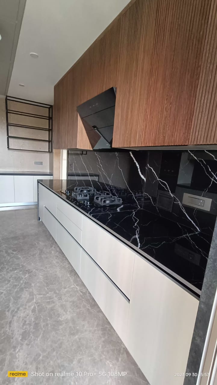 Modular kitchen with breakfast counter